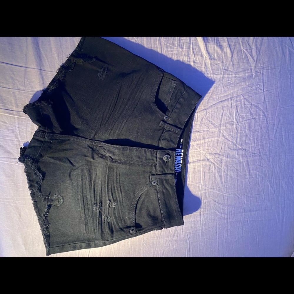 Rewash black jean shorts.